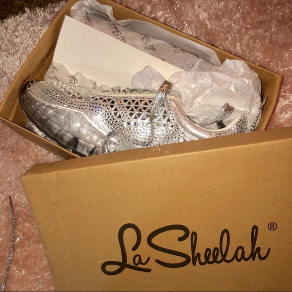 LAST/ 10-Trendy Bling Silver Rhinestone Sneakers - Picture 4 of 4